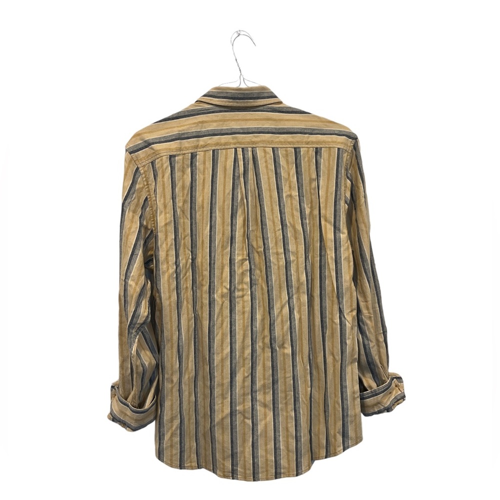 The Territory Ahead Medium Men's Shirt Yellow Blue Striped Long Sleeve Button Up - Picture 4 of 4